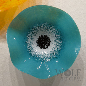 Sunset Beach Blown Glass Wall Art Flower Collection - 5 Piece Blown Glass Flower Installation