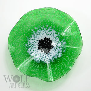 Blue and Green Blown Glass Wall Art Flower Wall Decor Collection Installation Sculpture