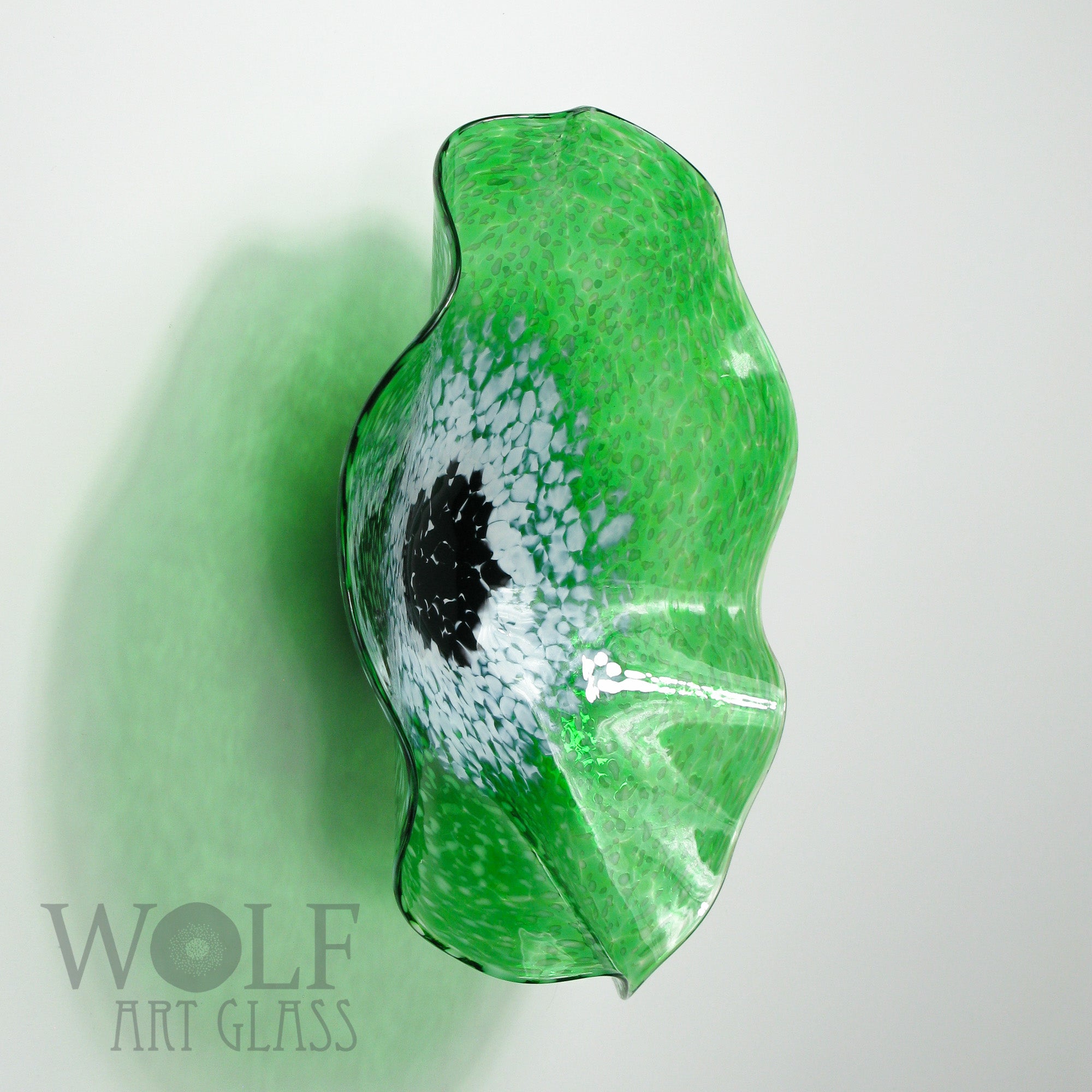 Blue and Green Blown Glass Wall Art Flower Wall Decor Collection Installation Sculpture