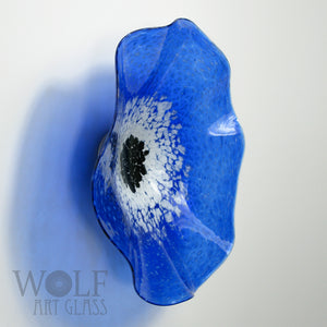 Blue and Green Blown Glass Wall Art Flower Wall Decor Collection Installation Sculpture