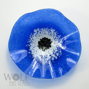 Blue and Green Blown Glass Wall Art Flower Wall Decor Collection Installation Sculpture