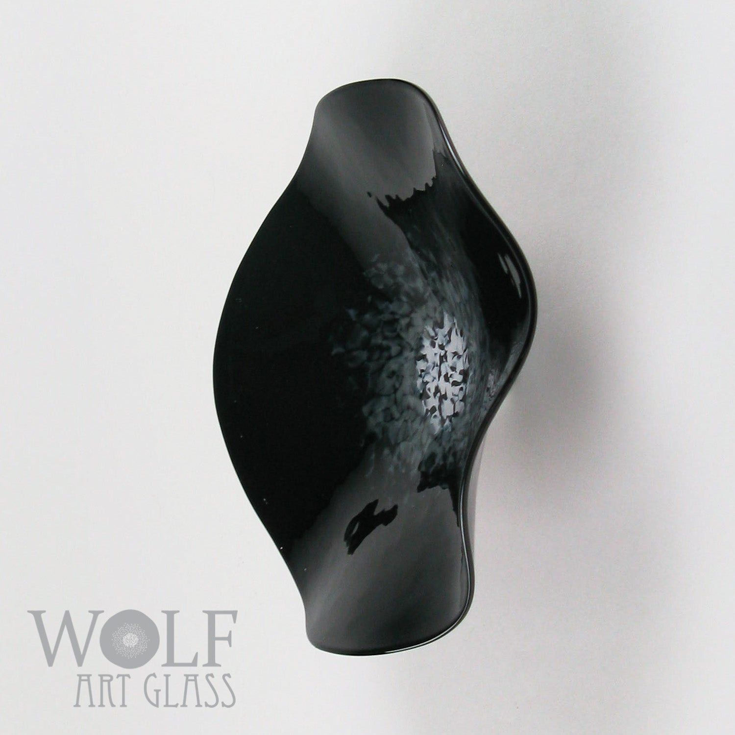 Black with Grey Glass Wall Art Flower