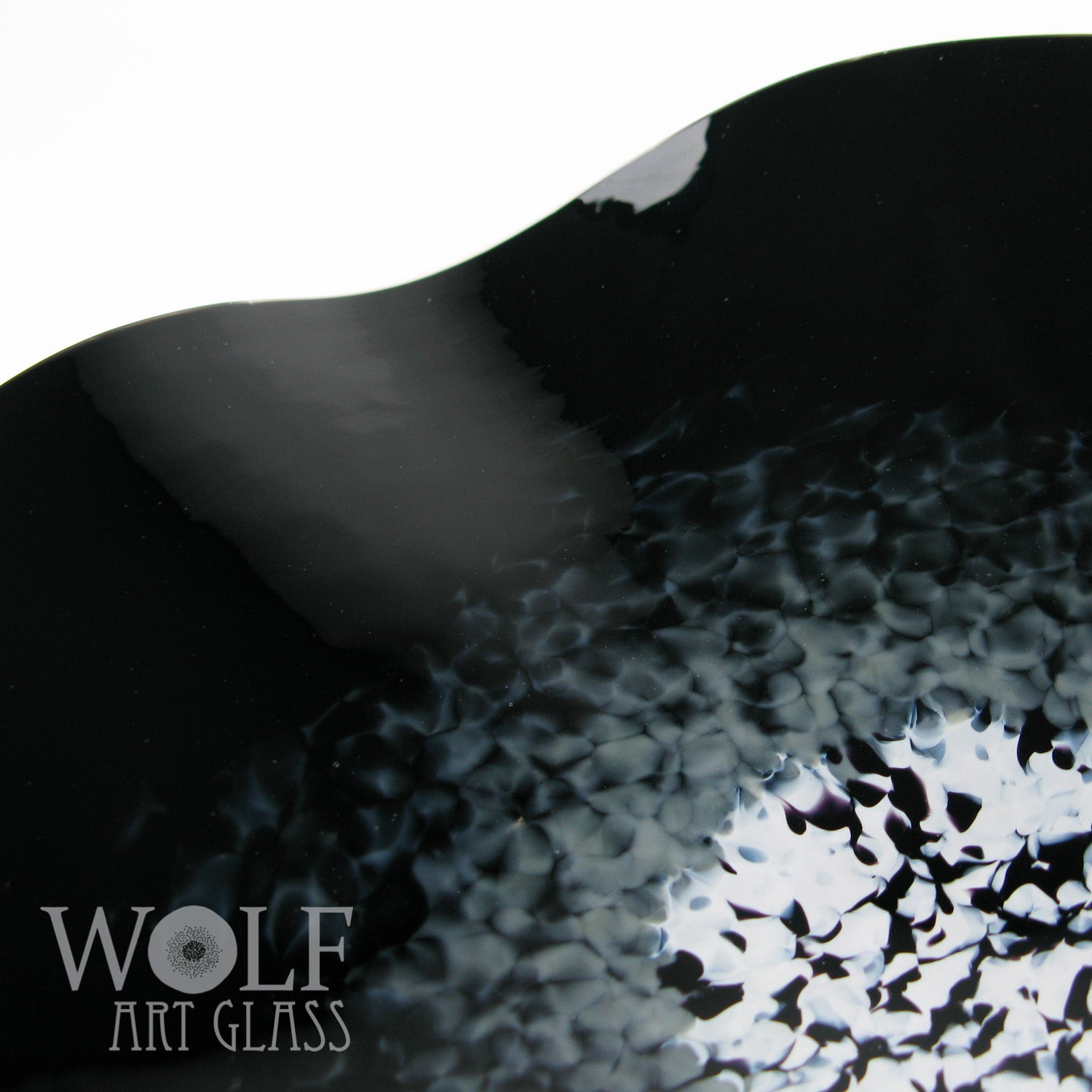 Black with Grey Glass Wall Art Flower