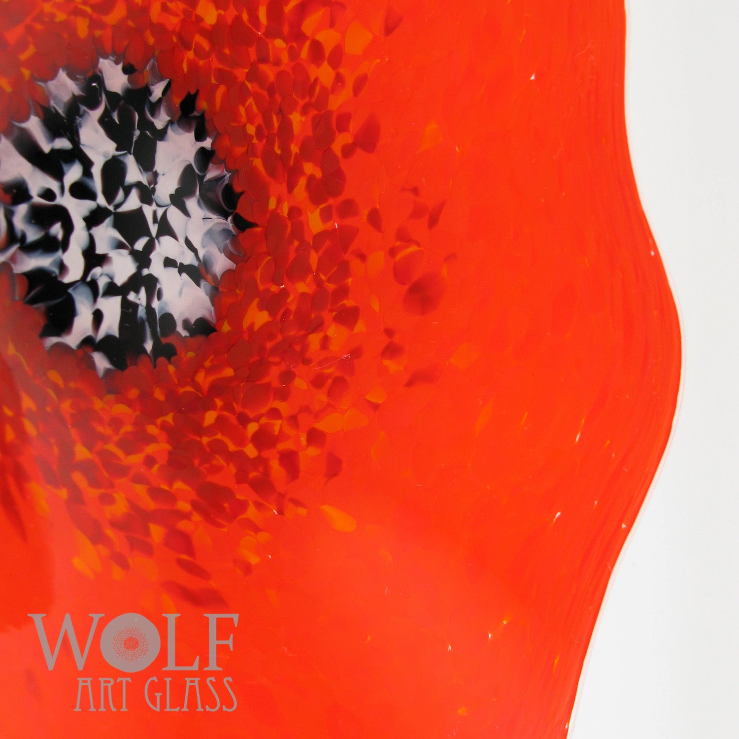 Bright Orange Glass Wall Art Flower