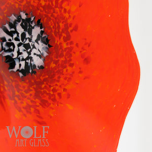 Bright Orange Glass Wall Art Flower