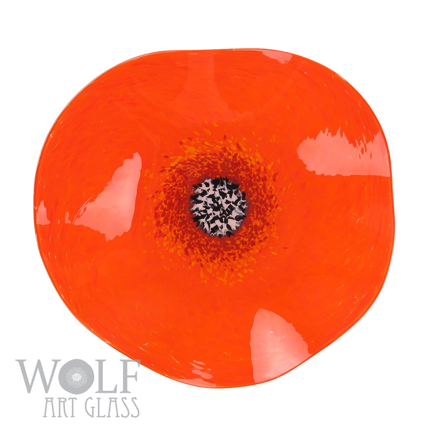 Bright Orange Glass Wall Art Flower