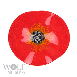 Bright Red Glass Wall Art Flower