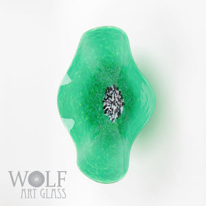 Jade Green Glass Wall Art Flower