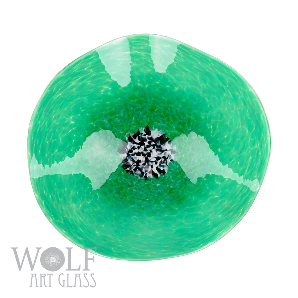 Jade Green Glass Wall Art Flower