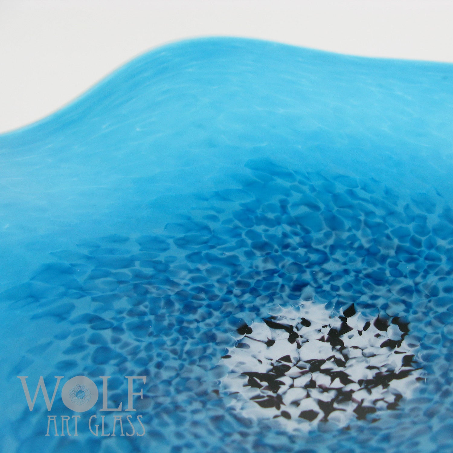 Ocean Blue Glass Wall Art Flower