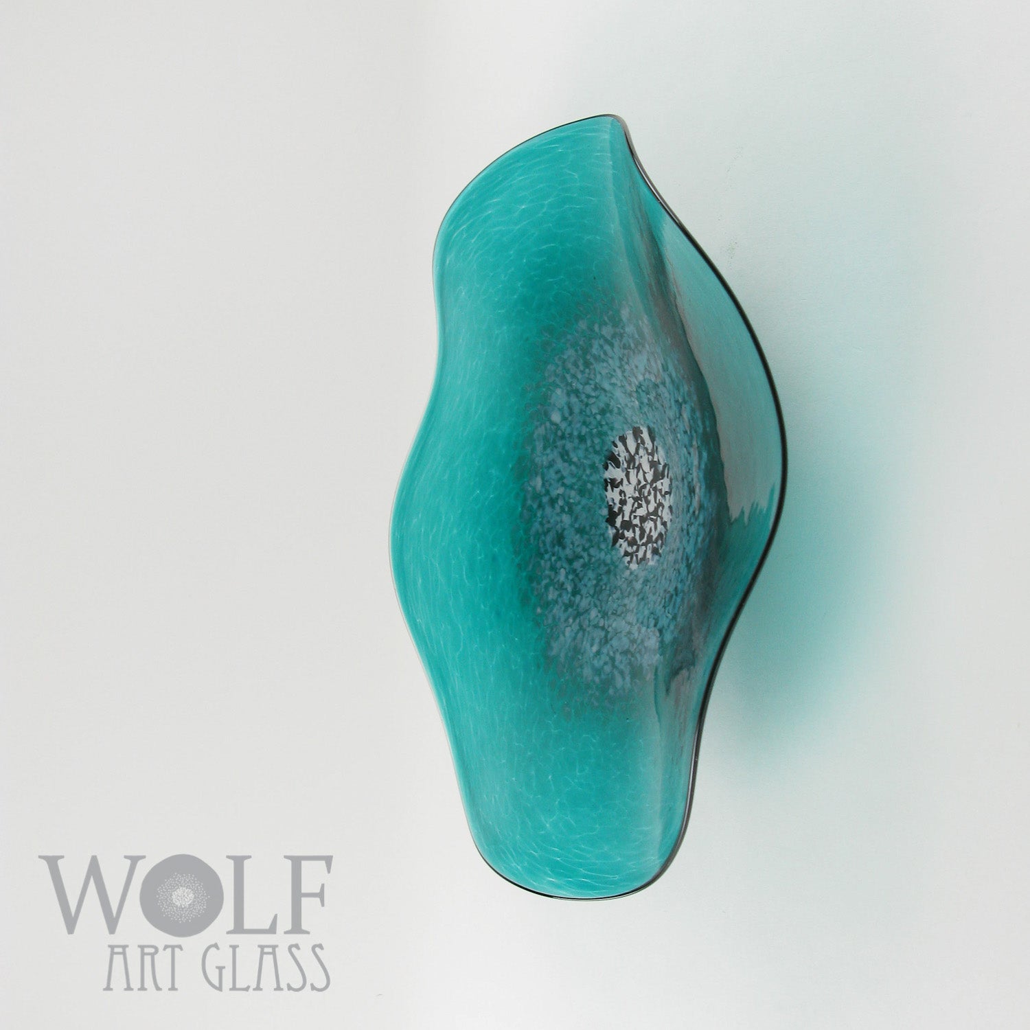 Teal Blue Green Glass Wall Art Flower