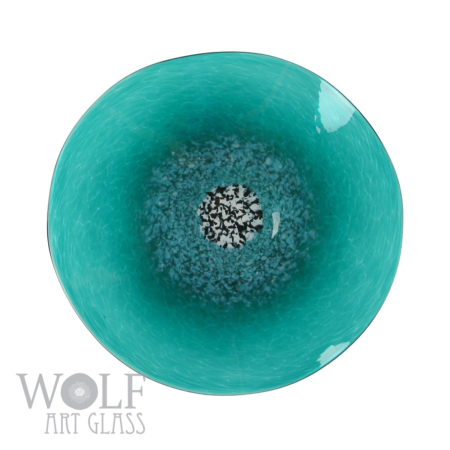 Teal Blue Green Glass Wall Art Flower