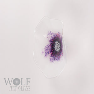 White with Purple Glass Wall Art Flower