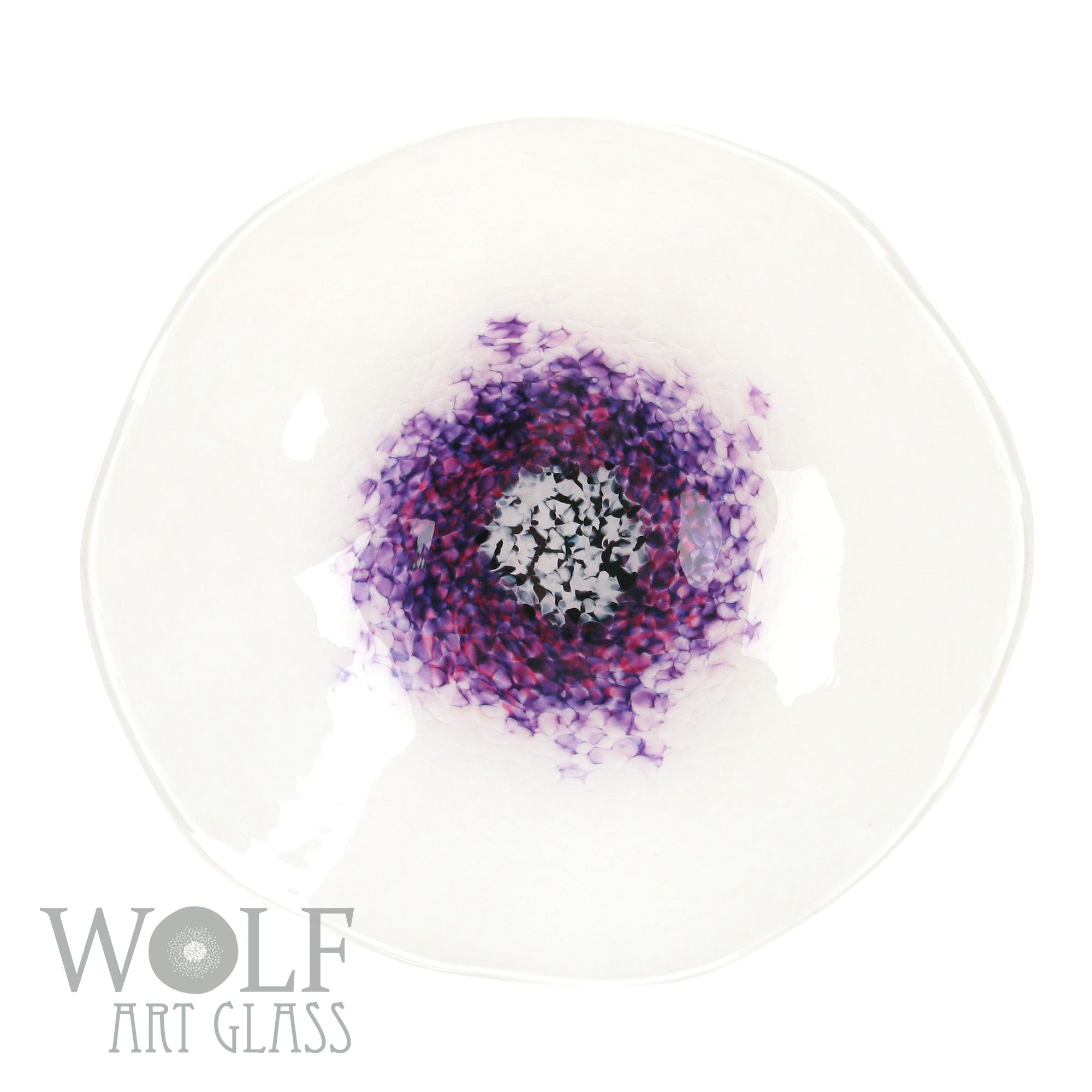 White with Purple Glass Wall Art Flower